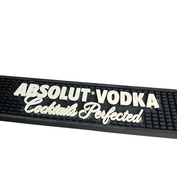 Absolut Vodka Cocktails Perfected Rubber Bar Mat Spill Drip Rail Mat Black - Picture 2 of 7